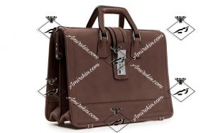 کیف اداری چرم قفل دار قهوه ای