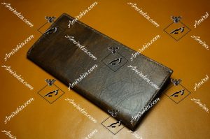 کیف پول چرم قهوه ای تیره