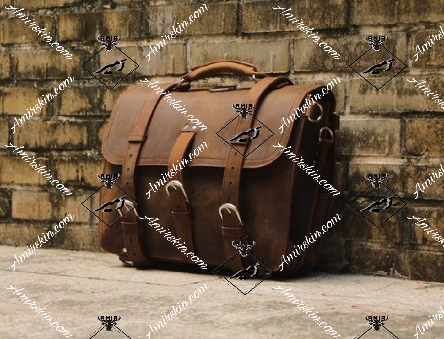 کیف چرم اداری بزرگ قهوه ای رنگ