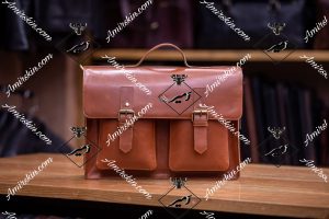کیف چرم اداری بندی قهوه ای روشن