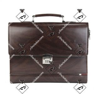 کیف چرم اداری رمزدار قهوه ای