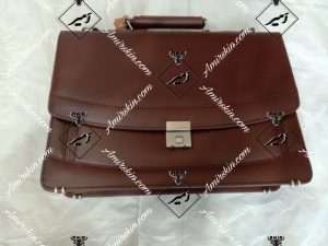 کیف چرم اداری رمزدار قهوه ای