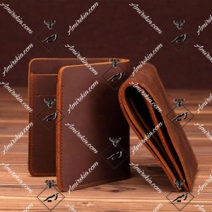 دو کیف پول چرم قهوه ای