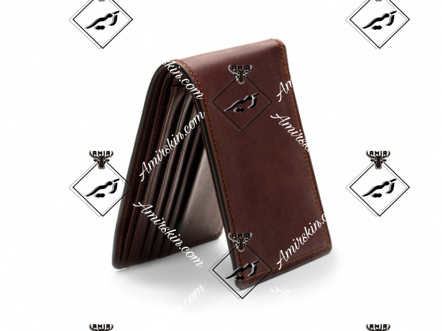 کیف پول چرم کوچک قهوه ای