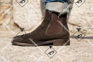 بوت چرم گاوی قهوه ای