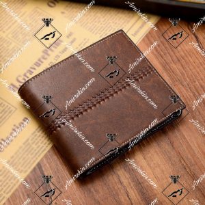 کیف پول چرم قهوه ای