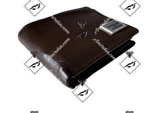 کیف پول چرم قهوه ای