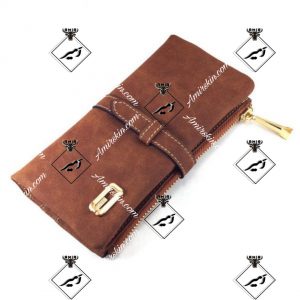 کیف پول چرم قهوه ای
