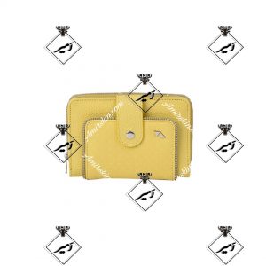 کیف پول چرم زرد
