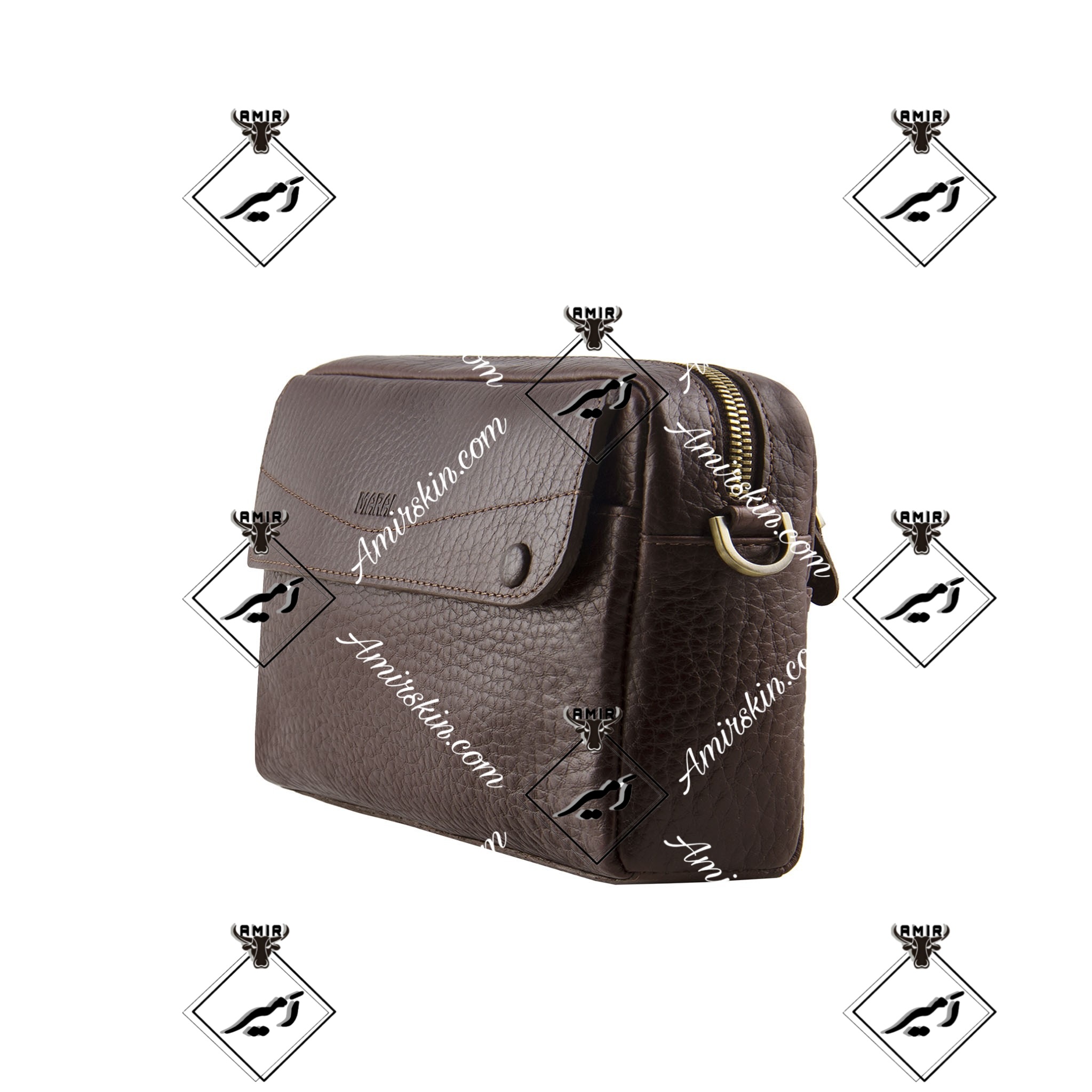 کیف چرم پاسپورتی قهوه ای