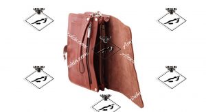 کیف چرم پاسپورتی عنابی