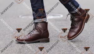 بوت چرم کوتاه قهوه ای 