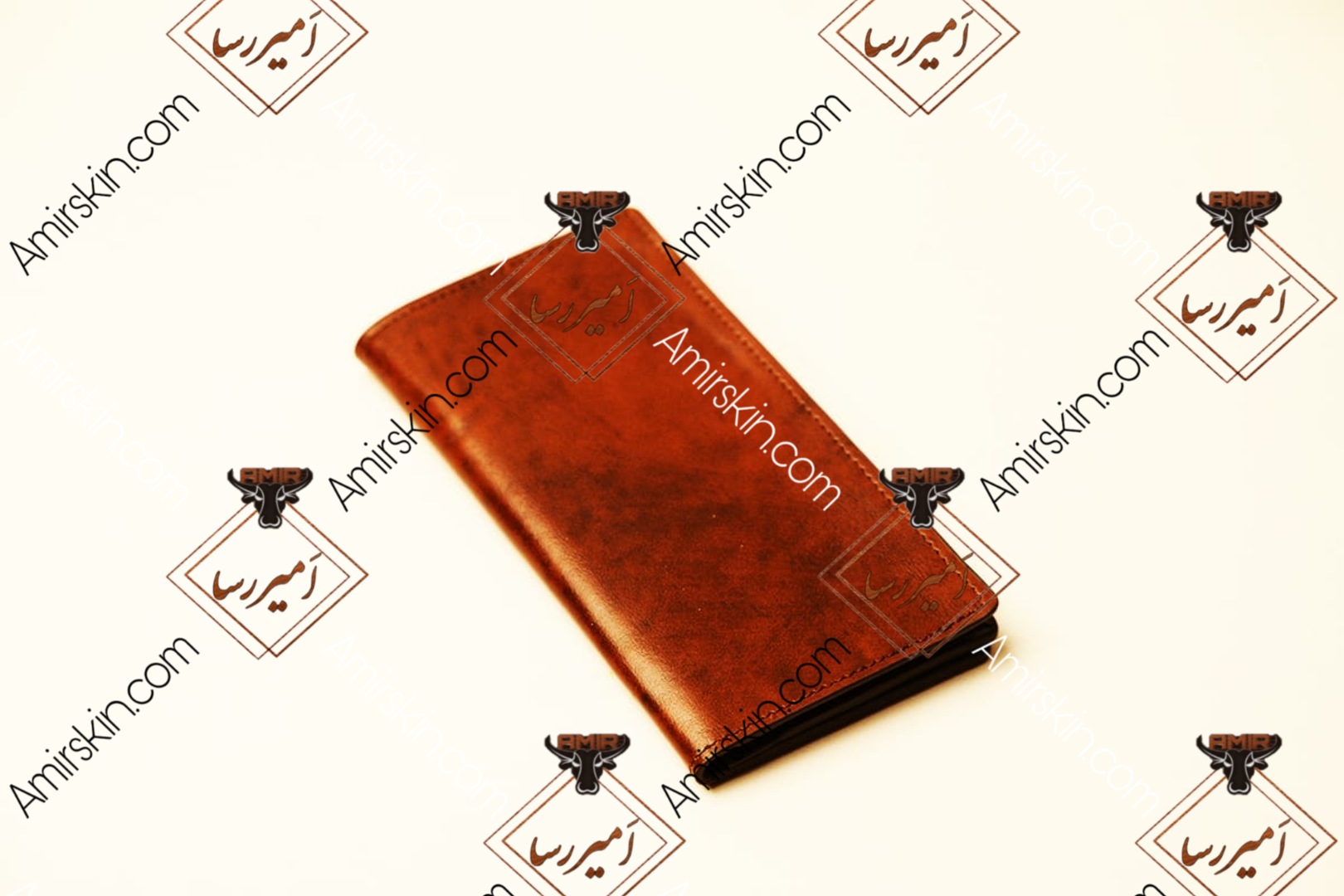 کیف پول چرم قهوه ای