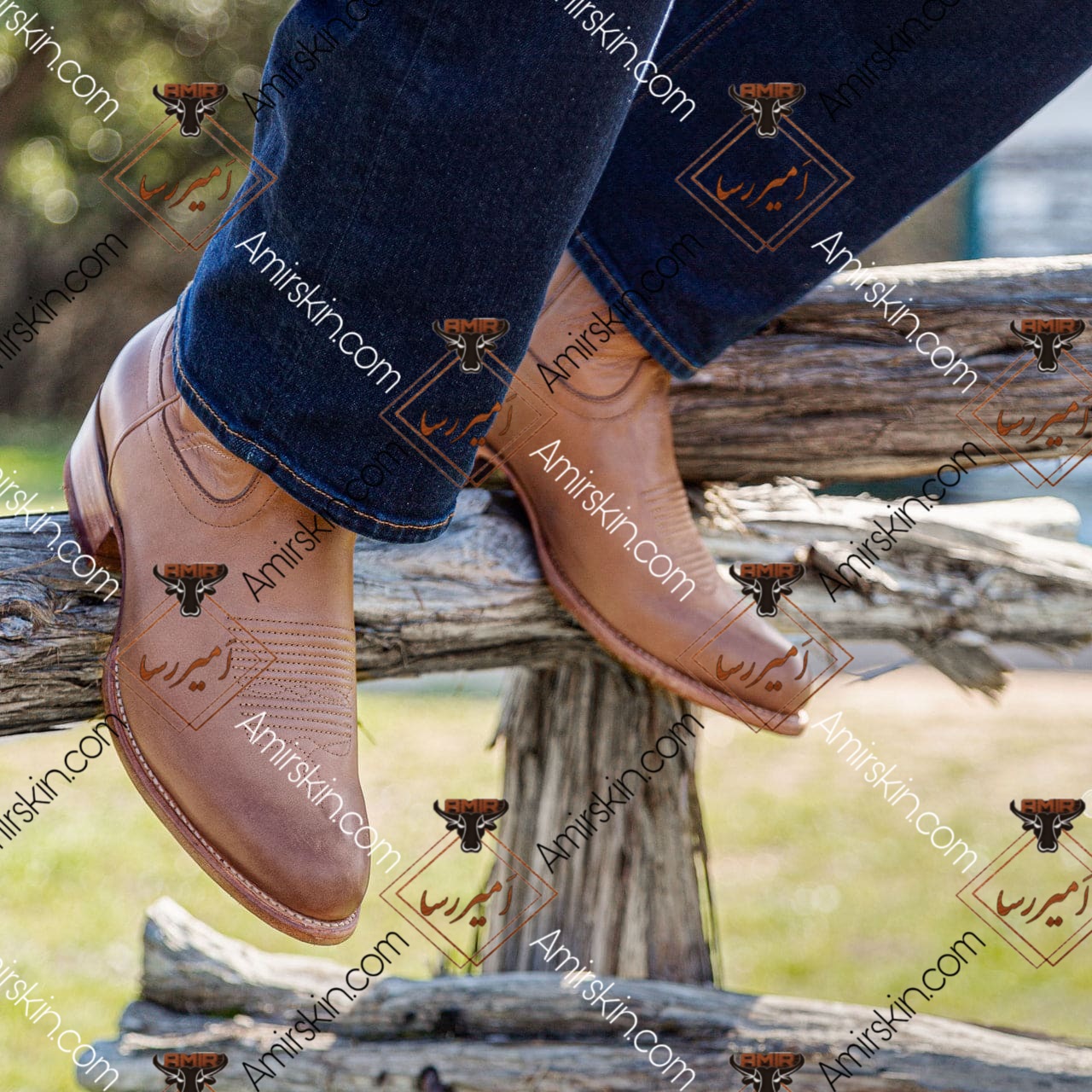 بوت چرم مردانه