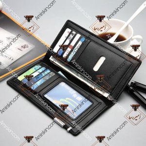 کیف پول چرم سیاه 