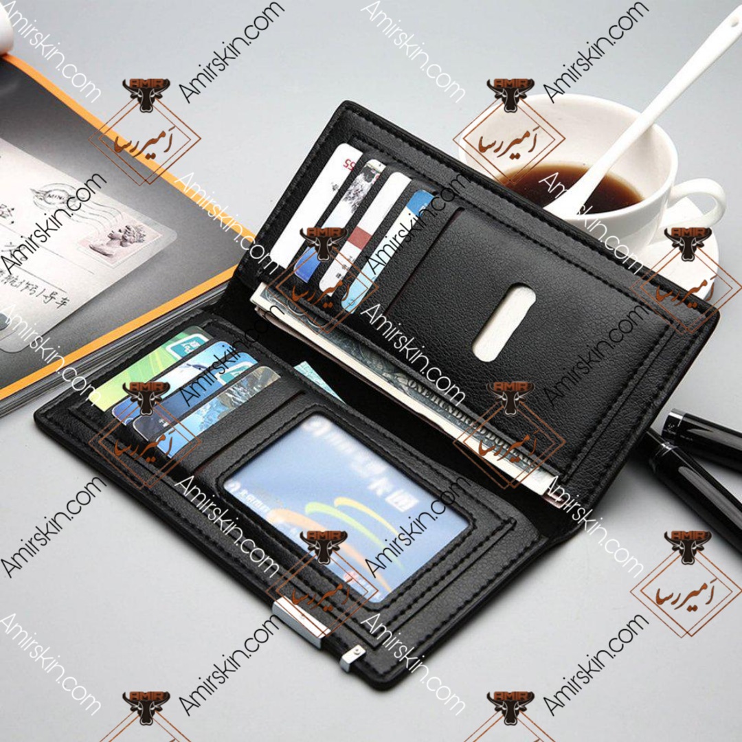 کیف پول چرم سیاه