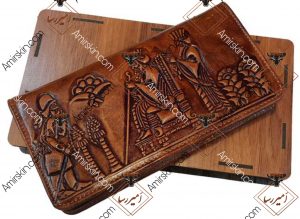 کیف پول چرم طرح هخامنشی