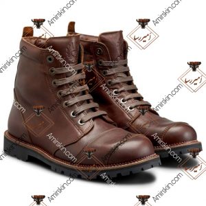 بوت چرم قهوه ای