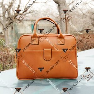 کیف چرم اداری نارنجی 