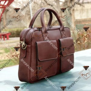 کیف چرم قهوه‌ای بزرگ 