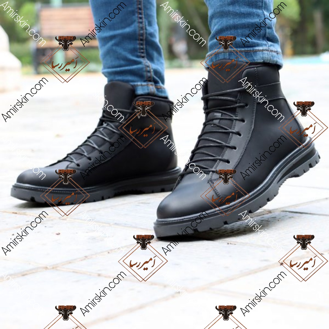 بوت چرم مشکی