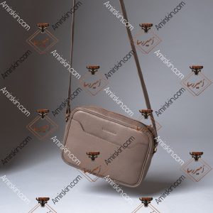 کیف چرم خاکستری دوشی