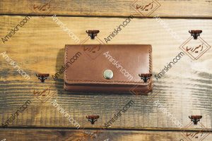 کیف پول چرم دگمه ای