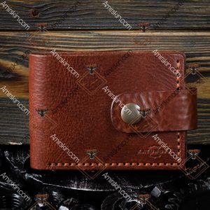 کیف پول چرم قهوه ای