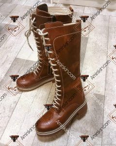 بوت چرم قهوه ای