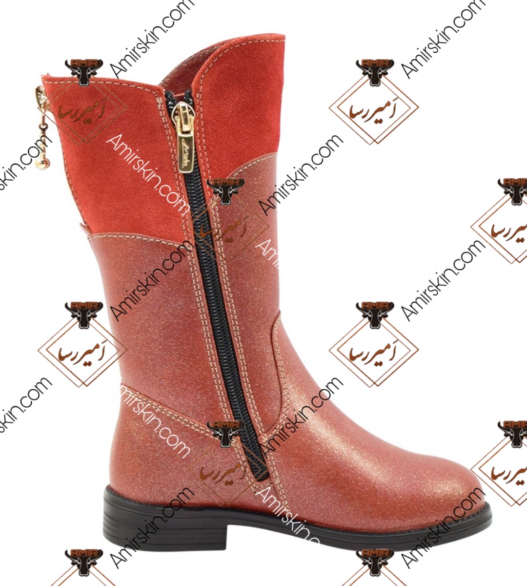 بوت چرم زیپ دار