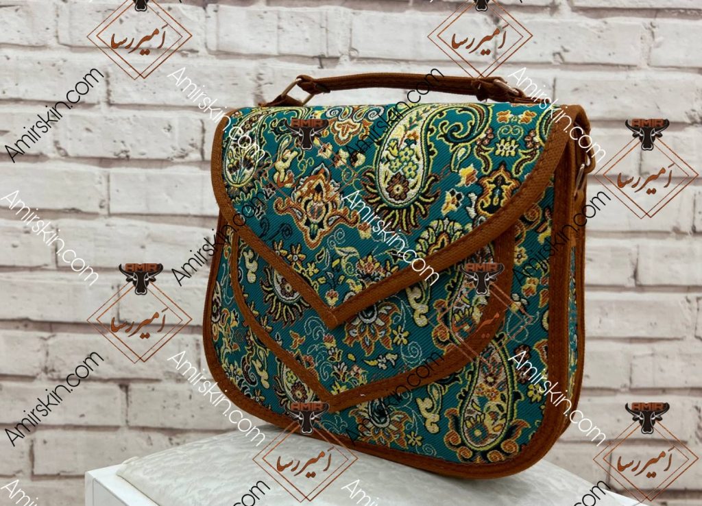 کیف چرم گلدار